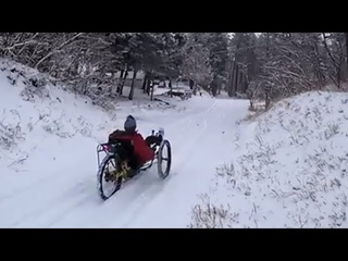 Recumbent trikes in the snow