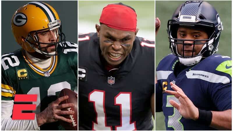 Julio Jones catches a TD from Aaron Rodgers or Russell Wilson: Which is more likely to happen ,