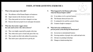 TOEFL Junior Listening Exercise 1