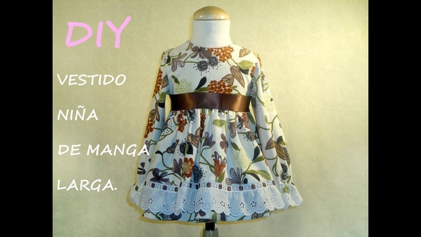 Diy. Vestido niña de manga larga. Patrón vestido de niña con