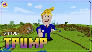 Building the statue of Donald Trump - Minecraft statue