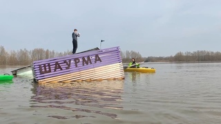 Разлив Оки в Рязани (апрель 2024) и прогулка на байдарке