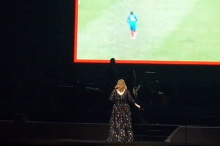 Adele watching UEFA Foot  (Live in Paris )