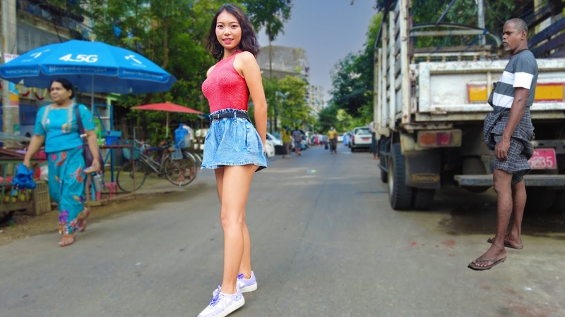 Burmese Beauty walks around her local