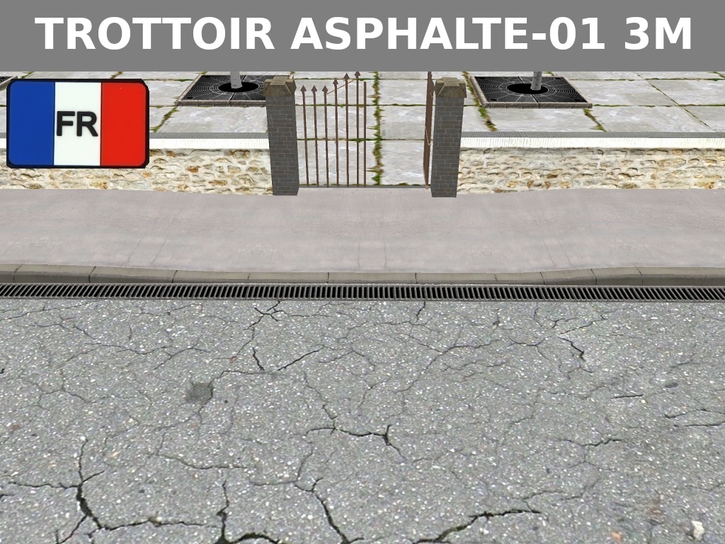 AM031 Trottoir Asphalte-01 3m