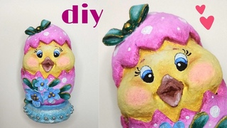 МК Пасхальный Цыплёнок из ваты / Ватная игрушка  / DIY Easter chicken