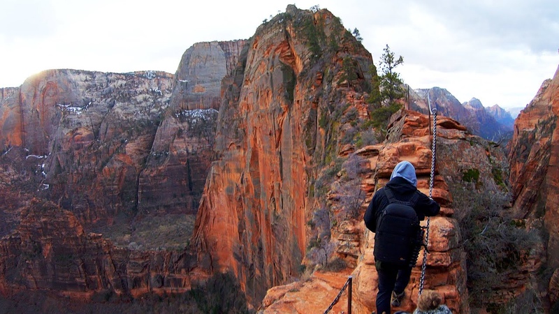 Angels Landing Hike Ascent Descent, Zion National Park, Utah, 4 K, Go Pro HERO 7