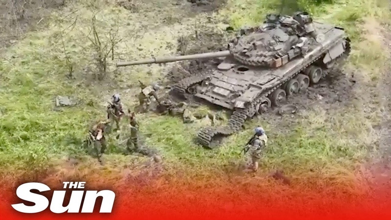 Ukrainian forces blow up two Russian tanks and capture Russian