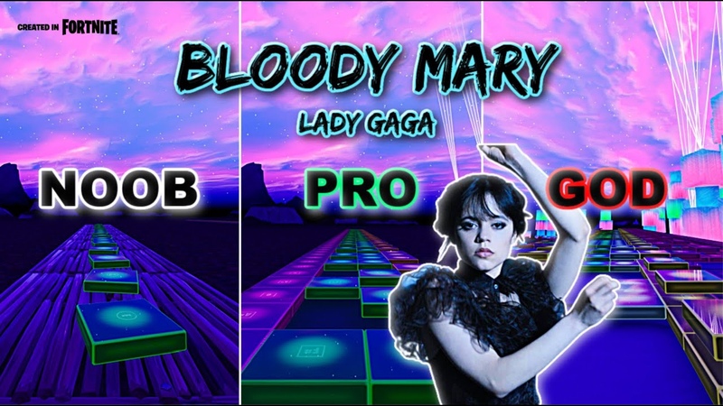 Lady Gaga Bloody Mary ( Sped Up) Wednesday Dance Noob vs Pro vs God ( Fortnite Music