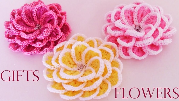 Como tejer fácil y rápido flores en una sola tira Make creates beautiful flowers cute