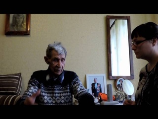 Ветеран Аверкиев М П  рассказывает православной службе милосердия,г Сысерть