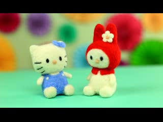 Как свалять игрушки Hello Kitty из шерсти для начинающих
