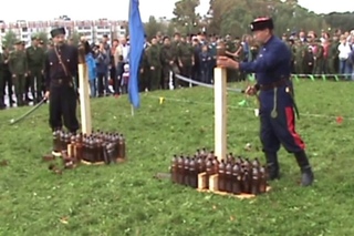 Рубка мишени на стойке вперед