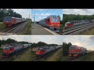 Жаркий перегон Ступино-Кашира - многочисленные поезда павелецкого хода