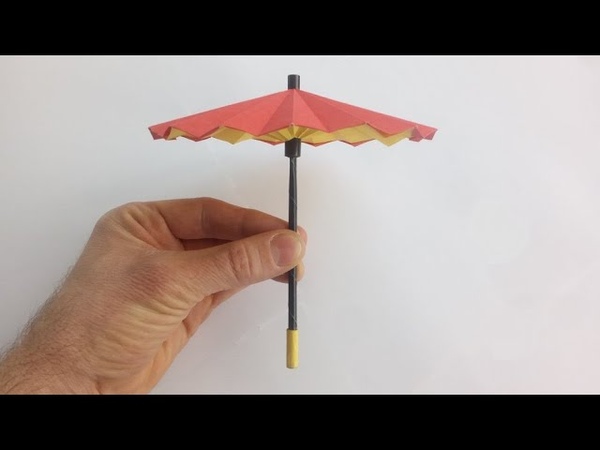 Японский зонтик из бумаги ОТКРЫВАЕТСЯ и ЗАКРЫВАЕТСЯ; Japanese