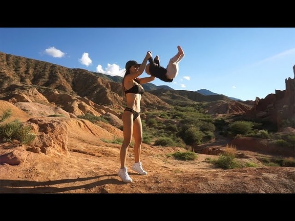 Kyrgyzstan, 3. Car trip with my sexy girlfriend. Grand Canyon. Sunset