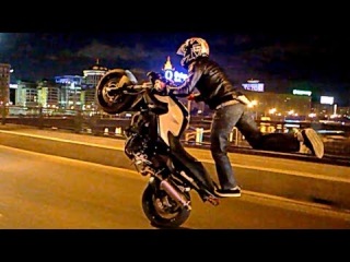 Стантрайдинг по Москве - Night Stunts and Training on BMW F800