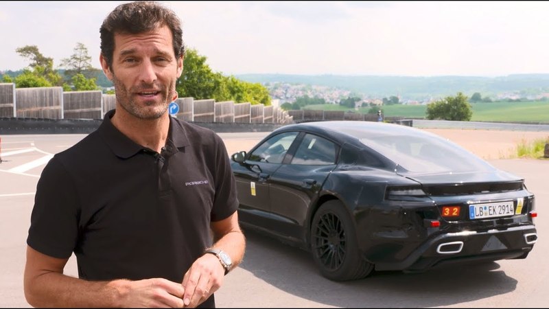 Mark Webber drives the Mission E at Porsche s test track in