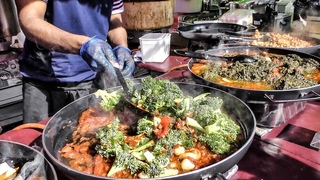 Indian Street Food in London. Huge Cooking Seen in Notting Hill