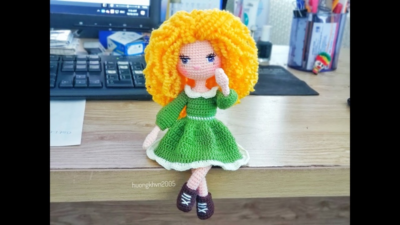 Crochet Amigurumi Doll Tutorial part 2 (outfit) Hướng dẫn móc búp bê đầu xoăn phần 2 quần