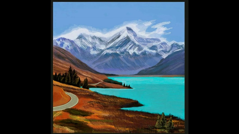 Digital art tutorial Astrea Arbat School mountains of new