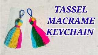 SIMPLE,CARA MEMBUAT SOUVENIR GANTUNGAN KUNCI RUMBAI BENANG WOOL,TASSEL MACRAME KEYCHAIN,CRAFT IDEA