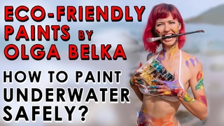 Eco friendly paint research. Scuba girl Olga Belka. Sustainable painting Reef safe. Daily scuba news
