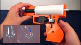 3D Printed Nerf Gun - Heavy spring version - Easily Breaks a Wine Glass