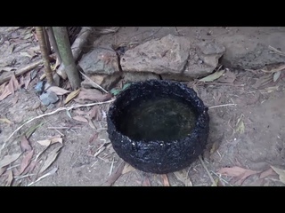 Primitive Life-Make A Bucket and Find Meat!-Primitive Technology used