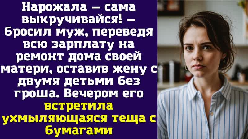 Нарожала сама выкручивайся бросил муж, переведя всю