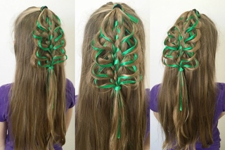 Loop Braid Christmas Tree Hairstyle