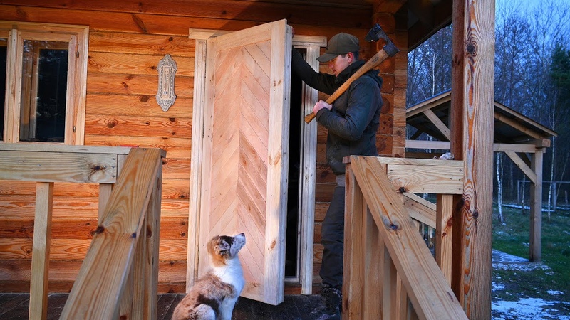 Making an Insulated Door for My Off Grid Log Cabin, Painting Wooden