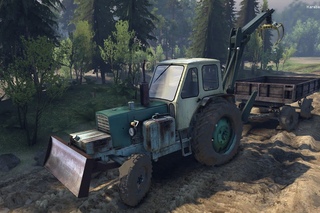 SpinTires - обзор мода ( Трактор ЮМЗ-6К Погрузчик v1.0 ) Неплохо