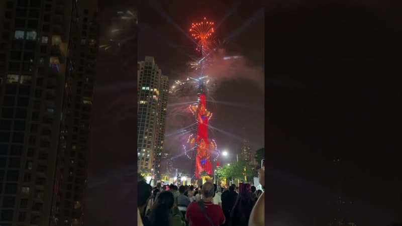 New Years fireworks Dubai 2025. United Arab Emirates fireworks Burj