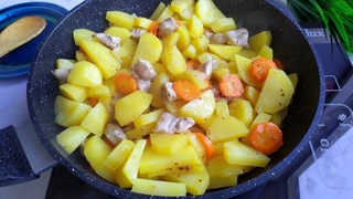 Обед для всей семьи за 30 минут! Жаркое из картошки с мясом в казане🍲🍲