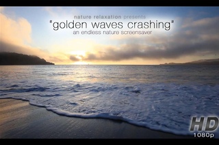 “Golden Waves Crashing at Sunset“ Endless Looping Nature Video1080p