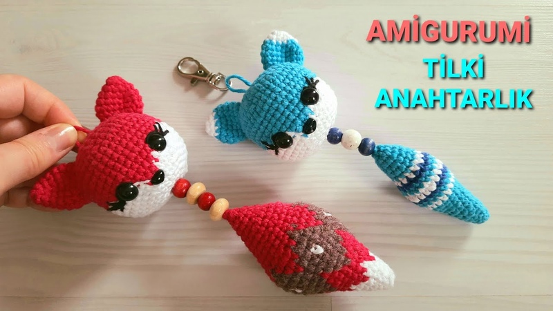 Amigurumi Tilki Anahtarlık Yapımı 1, TIĞ İŞİ, Ö RGÜ, How to crochet fox key chain, tejer,