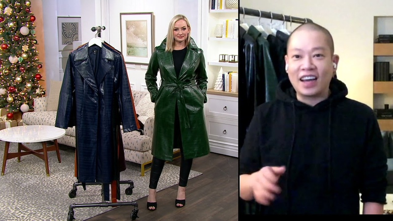 J Jason Wu The Icon Faux Leather Croc Trench Coat on