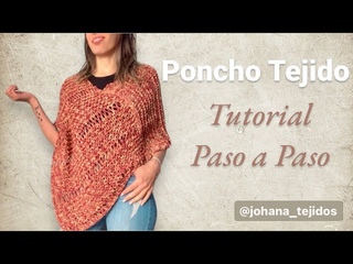 Poncho Terra. Cmo tejer un poncho sper fcil a dos agujas, con un rectngulo. Tutorial paso a paso