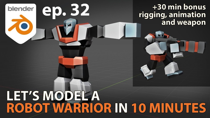 Lets model a ROBOT WARRIOR in 10 MINUTES Blender 2. 83 ep.