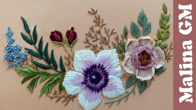 Garden Embroidery: New Design for Rose, Floral Still Life,